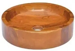 vidaXL Waschbecken Massivholz Teak &Phi;40x10 cm