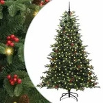 vidaXL K&uuml;nstlicher Weihnachtsbaum mit 300 LEDs mit St&auml;nder Gr&uuml;n 240 cm