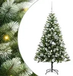 vidaXL K&uuml;nstlicher Klapp-Weihnachtsbaum mit Schnee&uuml;berzug 150 LEDs