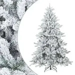vidaXL K&uuml;nstlicher Scharnier-Weihnachtsbaum schneebedeckt Wei&szlig; 210 cm