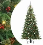 vidaXL K&uuml;nstlicher klappbarer Weihnachtsbaum Gr&uuml;n 240 cm PE und PVC