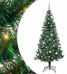 vidaXL K&uuml;nstlicher vorbeleuchteter Weihnachtsbaum Gr&uuml;n 210 cm