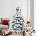 vidaXL K&uuml;nstlicher Scharnier-Weihnachtsbaum schneebedeckt Wei&szlig; 180 cm