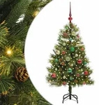 vidaXL K&uuml;nstlicher klappbarer Weihnachtsbaum mit Tannenzapfen 120 cm