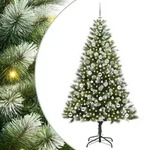 vidaXL K&uuml;nstlicher Klapp-Weihnachtsbaum mit Schnee&uuml;berzug 300 LEDs