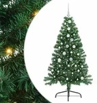 vidaXL K&uuml;nstlicher vorbeleuchteter Weihnachtsbaum Gr&uuml;n 150 cm PVC