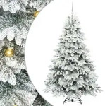 vidaXL K&uuml;nstlicher Weihnachtsbaum mit 300 LEDs Wei&szlig; 180 cm PE und PVC