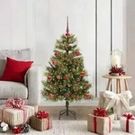 vidaXL K&uuml;nstlicher klappbarer Weihnachtsbaum mit Tannenzapfen 120 cm