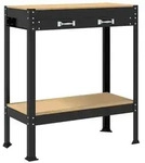 vidaXL Werkbank mit Regal Schwarz 80 x 40 x 91 cm Sperrholz und Metall