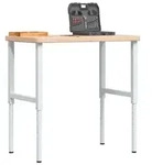 vidaXL Werkbank 100x60x(73-99,5) cm Massivholz Eiche Rechteckig