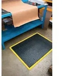 Arbeitsplatzbodenbelag Fertigmatte L1200xB900xS14mm schwarz/gelb SBR-Gummi COBA