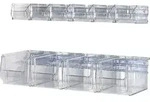 Wandschiene H75xB602xT180mm STA verz.m.Sichtlagerk&auml;sten 6xMK5 transp.TECWERK