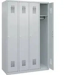 Garderobenschrank Ser.Basis-PLUS H1850xB1200xT500mm lichtgrau 4 Abt.C+P