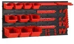 vidaXL 35-tlg Stapelboxen-Wandregal Rot & Schwarz 77x39cm Polypropylen