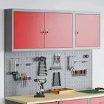 vidaXL 5-tlg. Werkzeugschrank-Set mit Stecktafel Wandmontage Rot