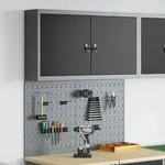 vidaXL 3-tlg. Werkzeugschrank-Set mit Stecktafel Wandmontage Schwarz