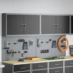 vidaXL 6-tlg. Werkzeugschrank-Set mit Stecktafel Wandmontage Schwarz