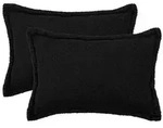 vidaXL Kissenbezug 2 pcs HOUTEN Schwarz 50 x 80 cm Boucl&eacute;