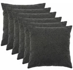 vidaXL Kissenbezug 6 pcs HEERLEN Dunkelgrau 80 x 80 cm Boucl&eacute;