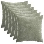 vidaXL Kissenbezug 6 pcs HEERLEN Gr&uuml;n 40 x 40 cm Chenille-Stoff