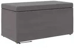 vidaXL Hocker Grau 81 x 41 x 40 cm Kunstleder und Engineering Holz