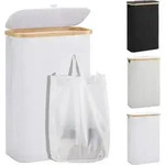 W&auml;schekorb Deckel W&auml;schesammler W&auml;schesack Bambus 48L 48L(Slim) Wei&szlig;