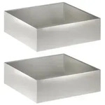 vidaXL Garten-Pflanzgef&auml;&szlig; 2 Stk. Silber 80 x 80 x 30 cm Edelstahl