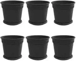 vidaXL Blument&ouml;pfe 6 pcs Schwarz &Oslash; 19 x 16 cm Kunststoff