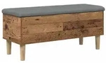 vidaXL Aufbewahrungsbank mit Kissen Altholz 102 x 42 x 46 cm