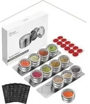 Gew&uuml;rzdosen Magnetisch 12tlg Edelstahl Gew&uuml;rzgl&auml;ser Set 100ml Spice