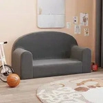 vidaXL Kindersofa 2-Sitzer Anthrazit Weich Pl&uuml;sch