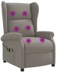 vidaXL Wing Back elektrischer Massagesessel Taupe Stoff