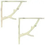 vidaXL Wandregalhalterungen 2 stk. Antik Wei&szlig; 10 x 10 x 3 cm Stahl