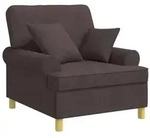 vidaXL XL-Sessel mit Kissen Dunkelbraun Stoff