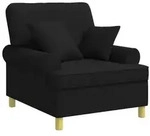 vidaXL XL-Sessel mit Kissen Schwarz Stoff