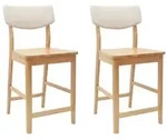 vidaXL Esszimmerst&uuml;hle 2 pcs Natur 48 x 49 x 95 cm Massives Gummiholz