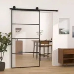 vidaXL Schiebet&uuml;r mit Beschlag 102,5x205 cm ESG-Glas & Aluminium