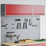 vidaXL 5-tlg. Werkzeugschrank-Set mit Stecktafel Wandmontage Rot