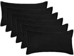 vidaXL Kissenbezug 6 pcs HOUTEN Schwarz 40 x 80 cm Boucl&eacute;