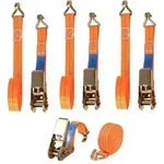 Spanngurte 4er Set 6m 25mm mit Ratsche und Doppelhaken Orange