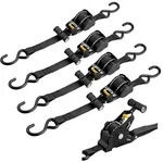 EYPINS 4x Automatik Spanngurt 3,3m 25mm S-Haken 340kg/680kg EN 12195-2
