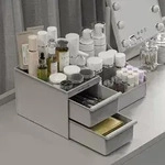 Kosmetik Organizer Schubladen Schminktisch Badezimmer Grau