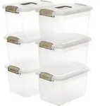 6er-Set 8L Aufbewahrungsboxen transparent stapelbar mit Deckel Clips
