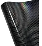 Blueshyhall Autofolie Waben Muster Schwarz Glanz mit Regenbogen Effekt, Car...