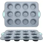 Muffinformen 2 Pack 12 Cup Regular Size 3.14 Inch Muffin Pan Hellgrau