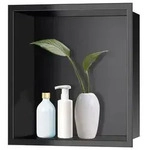 FTL Wandnische Dusche Schwarz Matt 30x30x10cm Edelstahl