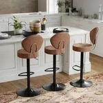 Youhauchair Barhocker 3er Set, 360 drehbare Barhocker mit R&uuml;ckenlehne,