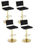 Barhocker 4er Set, Drehbar Barstuhl mit Gewebte Lehne und Fu&szlig;st&uuml;tze,