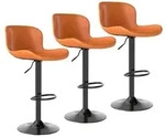 Youhauchair Barhocker 3er Set, Barhocker H&ouml;henverstellbar aus Kunstleder,