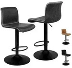 ALFORDSON Barhocker 2er-Set, gepolsterte Drehhocker mit Air-Lift-Design,...